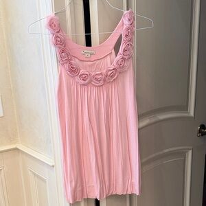 Forever 21 Pink Rosette Trim Blouse